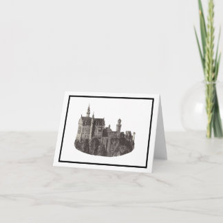 Neuschwanstein Castle Black and White Historic Art Card