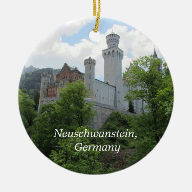 Neuschwanstein Castle Ceramic Tree Decoration (Front)