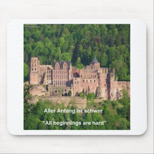 Neuschwanstein Castle Frankfurt & German Quote Mouse Pad
