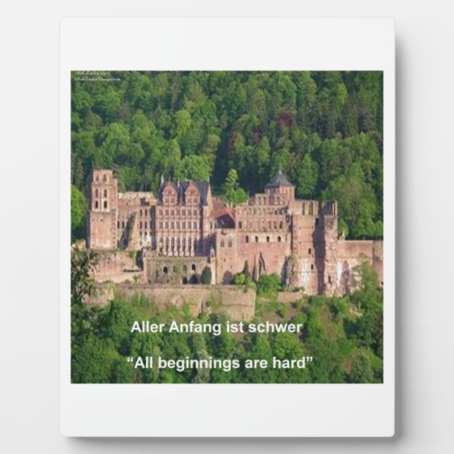 Neuschwanstein Castle Frankfurt & German Quote Plaque (Front)