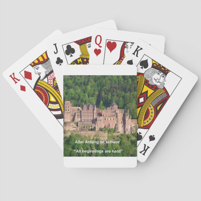 Neuschwanstein Castle Frankfurt & German Quote Playing Cards (Back)