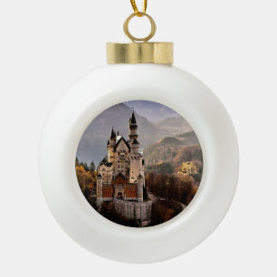 Neuschwanstein Castle Germany Ceramic Ball Christmas Ornament
