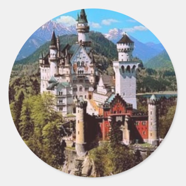 neuschwanstein castle - germany classic round sticker (Front)