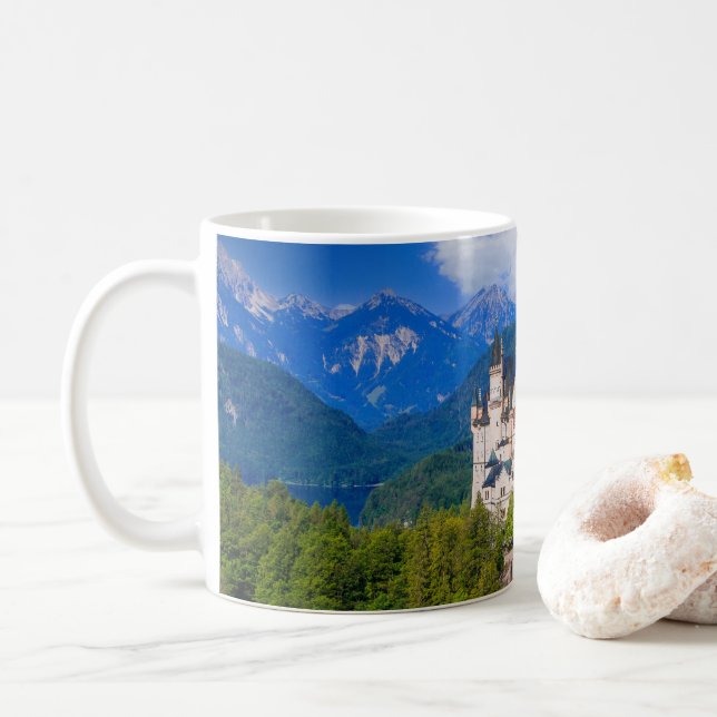 Neuschwanstein Castle Germany Coffee Mug (With Donut)
