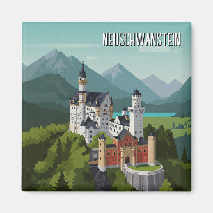Neuschwanstein Castle Germany Travel Abstract Magnet