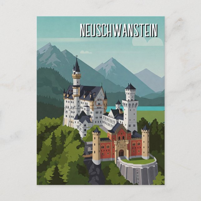Neuschwanstein Castle Germany Travel Abstract Postcard (Front)