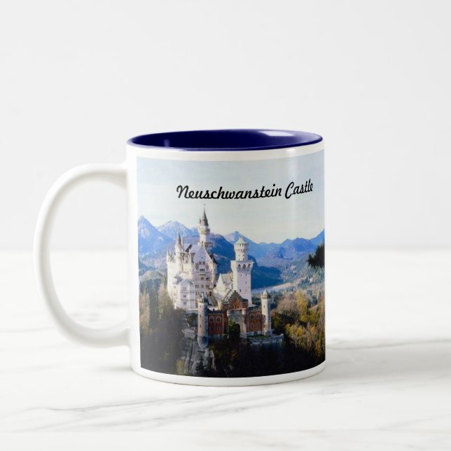 Neuschwanstein Castle Germany Two-Tone Coffee Mug (Left)