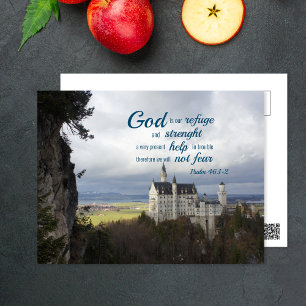 neuschwanstein castle, psalm 46 1-2 Bible verse Postcard