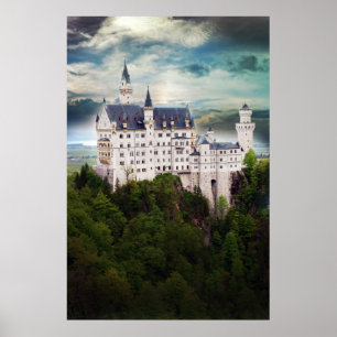 Neuschwanstein Castle, Stormy Sky Poster