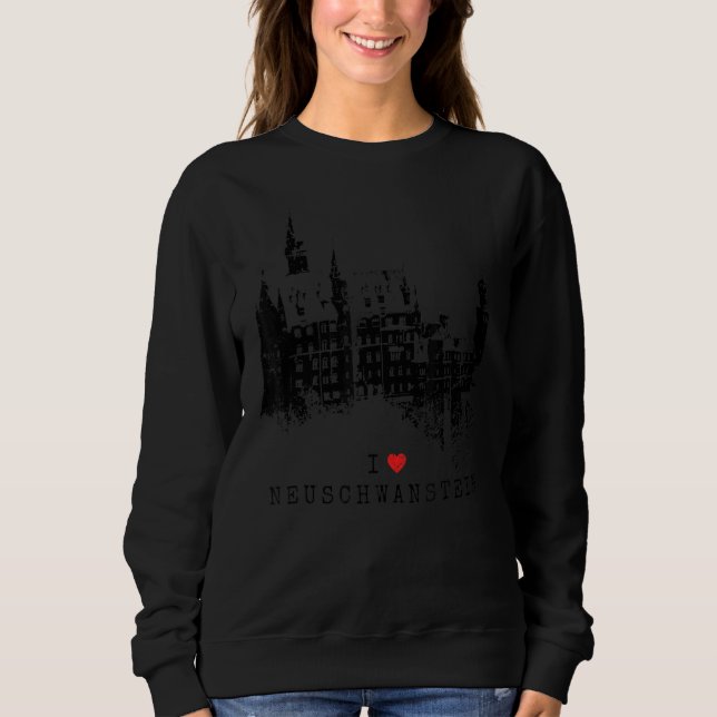 Neuschwanstein Castle  Vintage Bavaria I Love Germ Sweatshirt (Front)