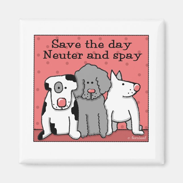 Neuter and Spay Save the Day Magnet (Front)