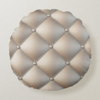 Neutral 3D Diamond Throw Pillow: AccessorizedPearl Round Cushion