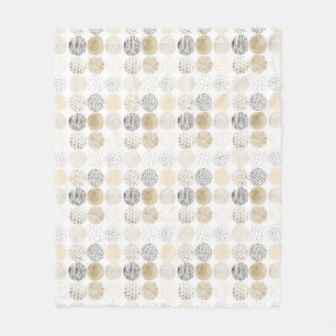 Neutral Abstract Circle Pattern Fleece Blanket