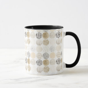 Neutral Abstract Circle Pattern Mug