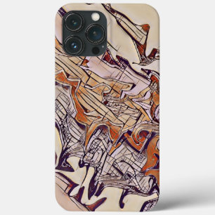 Neutral Abstract Fun Guys Masculine Modern iPhone 13 Pro Max Case