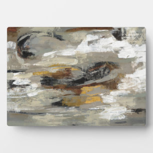 Neutral Abstract Grey Print Silvia Vassileva Plaque