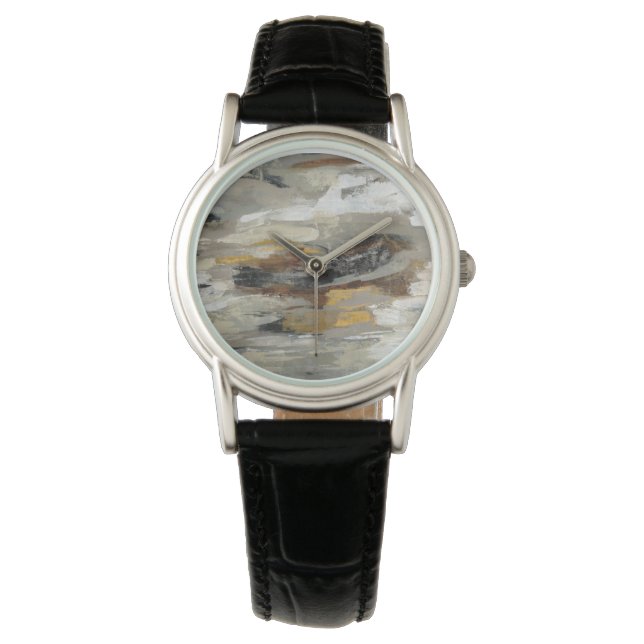 Neutral Abstract Grey Print | Silvia Vassileva Watch (Front)