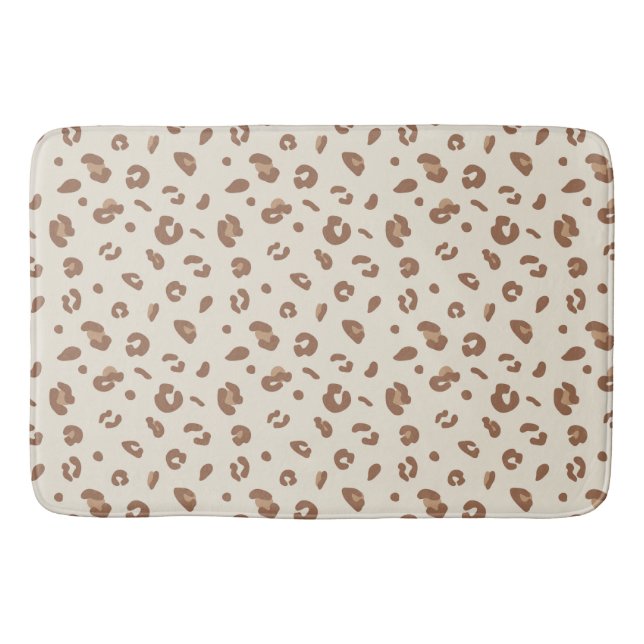 Neutral Abstract Leopard Print Pattern | Modern An Bath Mat (Front)