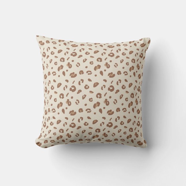 Neutral Abstract Leopard Print Pattern | Modern An Cushion (Front)