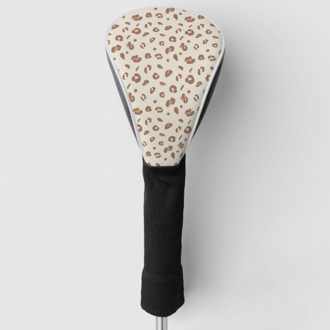 Neutral Abstract Leopard Print Pattern | Modern An Golf Head Cover (Front)