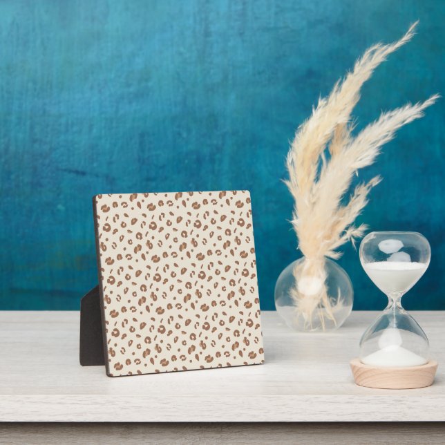 Neutral Abstract Leopard Print Pattern | Modern An Plaque (Insitu)