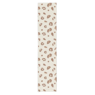 Neutral Abstract Leopard Print Pattern   Modern An Short Table Runner