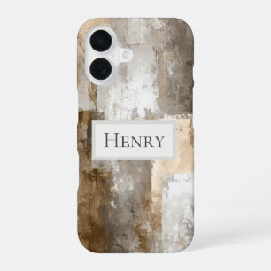 Neutral Abstract Paint iPhone 16 Case