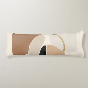 Neutral Abstract Shapes   Minimal Modern Fine Art  Body Cushion