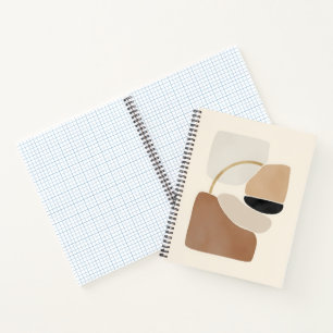 Neutral Abstract Shapes Minimal Modern Fine Art Notebook