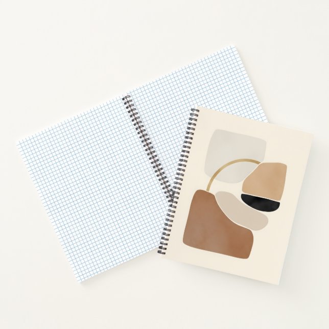 Neutral Abstract Shapes | Minimal Modern Fine Art  Notebook (Inside)