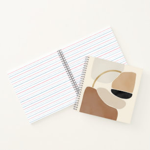 Neutral Abstract Shapes Minimal Modern Fine Art Notebook
