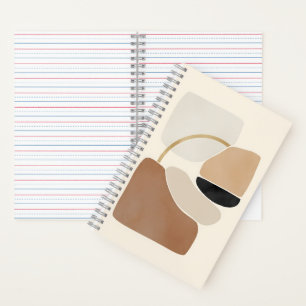 Neutral Abstract Shapes Minimal Modern Fine Art Notebook