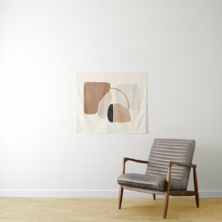 Neutral Abstract Shapes | Minimal Modern Fine Art Tapestry
