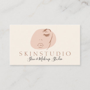 Neutral Aesthetic Feminine Face Beauty Skin Business Card