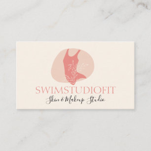 Neutral Aesthetic Feminine Swimwear Business Card