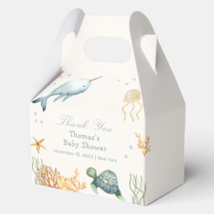 Neutral Ahoy Under The Sea Whale Boy Baby Shower  Favour Box