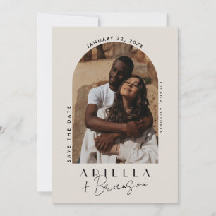 Neutral and Modern Photo Save The Date Card