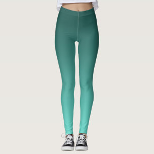 Neutral and Plain Gradient Teal Leggings