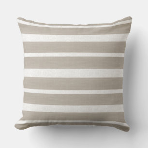 Neutral and White Modern Striped Pillow