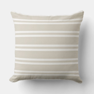 Neutral and White Modern Striped Pillow