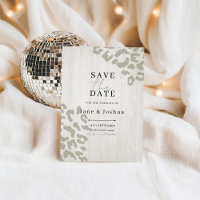 Neutral Animal Print Wedding Save the Date