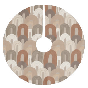 Neutral Arch Abstract Pattern Brushed Polyester Tree Skirt