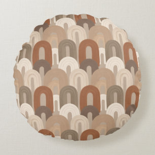 Neutral Arch Abstract Pattern Round Cushion
