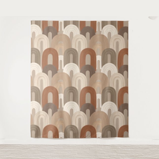 Neutral Arch Abstract Pattern Tapestry (Front)