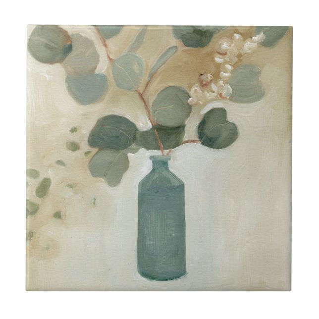 Neutral Arrangement - Greenery in Vase Ceramic Tile (Front)