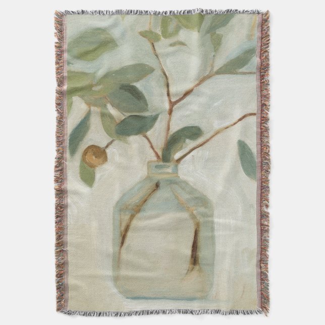 Neutral Arrangement - Ivory Throw Blanket (Front Vertical)