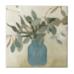 Neutral Arrangement - Stemmed Leaves Ceramic Tile<br><div class="desc">Neutral Arrangement II by Emma Scarvey. Features stemmed greenery collected into a vase.</div>