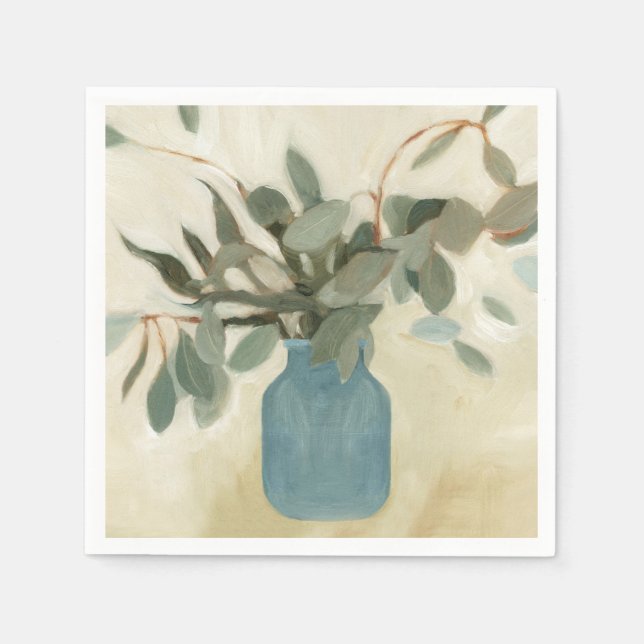 Neutral Arrangement - Stemmed Leaves Napkin (Front)