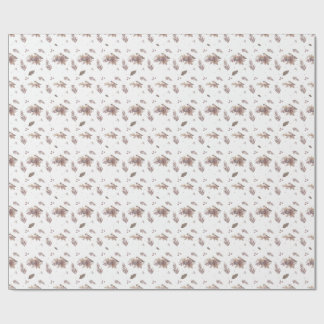 Neutral Autumn Bird Seamless Pattern  Wrapping Paper