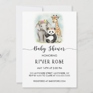 NEUTRAL BABY ANIMAL SHOWER INVITATION